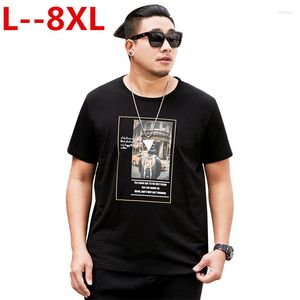 メンズTシャツ2023 8xl 7xl 6xlエラスティックメンズTシャツOネック半袖男性シャツの男性ビッグサイズコットンビジネスマンTシャツ