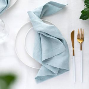 Table Napkin 10Pc Linen Gauze 34x34cm Retro Cotton Cheesecloth Rustic Decoration Muslin Tea Towel Cloth Napkins Wedding Supplies