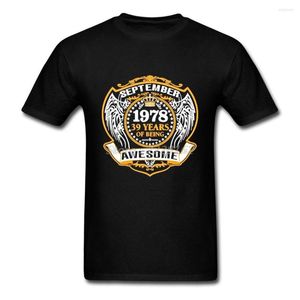Men's T -skjortor Awesome September Shirt Mens Heather anpassad 1978 gåva 39 år av att vara för män kläder sommar bomull rund hals