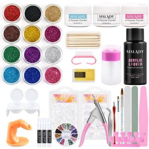 Nail Art Kits Acrylic Glitter Powder NailArt Kit False Tip For Nails All Extension Building Sets