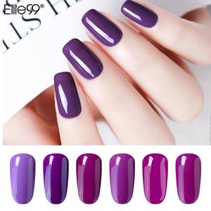 Nail Gel Elite99 7 ml Purple Series Polish UV LED-lampa semi-permanent emalj glitter lack matt topp glänsande basrock