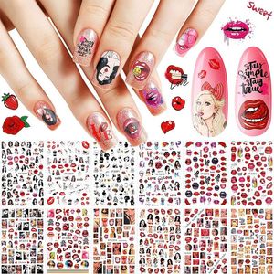 Nail Stickers 2023 Sexy Charm Girl Figure Lips Decals Slider Tattoo DIY Art Decorations Gifts