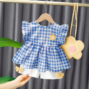Clothing Sets Children's Summer Clothes Girls Fashion Cotton Skirt Shorts 2pcs Tracksuits For Baby Kids Birthday Outifts Costume Suits