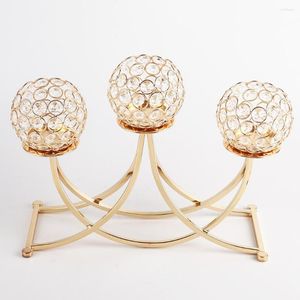 Candle Holders 3 Arms Candelabras Crystal Holder Candlelight Arch Bridge Cholet Tealight Candlestick Decor Home