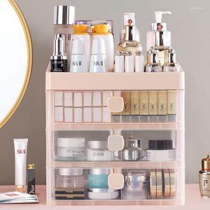Förvaringslådor Desktop Cosmetic Box Transparent Multi-Layer Drawer Rack Shelf Makeup Counter Trogn Bord smycken Finishing