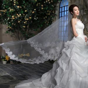 Bridal Welle 150 cm jedna warstwowa koronkowa krawędź biała katedra w zasilanie ślubne