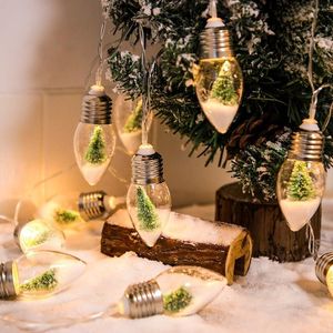 Christmas Decorations LED Light Bulb With Snow Wishing Bottle Tree Battery Box Family Party Wedding Decoration Girl Heart Po Props