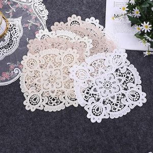 Bordduk Fashion Brocade vattenlösligt broderi Placemat balkong kaffematta baksida möbler juldekoration pw27