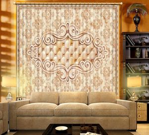 Curtain For The Living Room Bedroom 3D Blinds Finished Products Custom European Relief Pattern Blackout