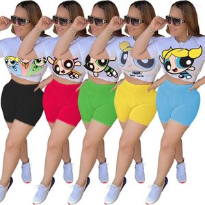 Women's Tracksuits Women's Summer Fashion Casual Printed O Neck Short Sleeve Top And Shorts 2 Piece Sets