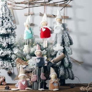 クリスマスの装飾エンジェルぬいぐるみ人形の女の子スキーペンダントホームクリスマスパーティーキッズギフトベッドルームのための木の装飾