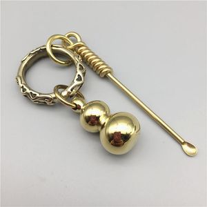 Keychains Chinese Style Vintage Brass Ear Spoon Pattern Keychain Handmade With Pendant Key Chain For Gift Accessories Bag Decorations