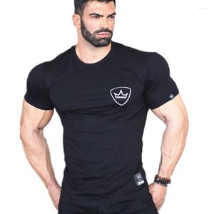 Herren-T-Shirts, Baumwolle, kurzärmelig, Herren-T-Shirt, Sommer, Fitnessstudio, Fitness-Shirt, männlich, Bodybuilding, lässig, Jogger, Strumpfhosen, T-Shirts, Tops, Größe M-2XL