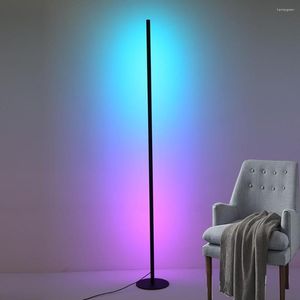Lampy podłogowe RGB Lampa LED Kolorowa narożna światło atmosfera nocna sypialnia dekoracja stojąca światła do wystroju salonu
