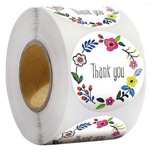 Bolsas de joalheria 500pcs/roll floral agradecimento adesivo etiqueta de papel scrapbooking scrapbooking envelope selo