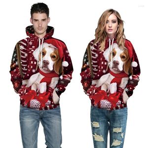 Erkek Hoodies Küçük Noel Köpek Hoodie Erkekler Giyim Sevimli 3d Baskı Xmas Puppy Sweatshirt Sıradan kazak Hoody Unisex Komik Tee Üstler