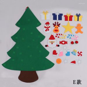 Decorazioni natalizie 1 set feltro artificiale colorato albero porta ornamenti appesi a parete bastone puzzle giocattoli decorazioni per la casa accessorio fai da te