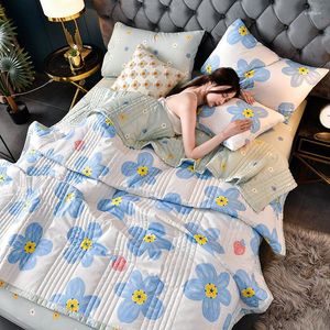 Sängkläder sätter högkvalitativt sommar täcken quiltning mekanisk tvätt enkel dubbel filt säng täcke mjuka hudvänliga vuxna barn