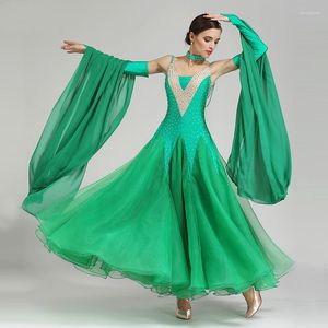 Stage Wear Ladies Red Ballroom Dance Dress Modern for Women Costumes Standard konkurencji Waltz Blue Sukienki