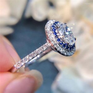 Bröllopsringar Caoshi Stylish Elegant Lady Engagement Party Ring med Shiny Zirconia Fashion Female Accessories Design