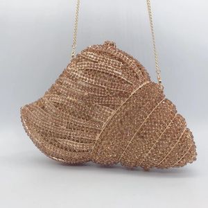 Evening Bags Conch Shape Gold Women Clutch Bag Gift To Girls Shoulder Chain Clutches Handbags Fashion Party Prom Purses