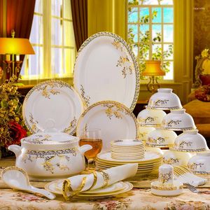 Dinnerware Sets Set Dishes Bone China Combination Tableware Plates Ceramic Dinner Service