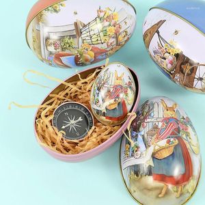 Gift Wrap Metal Easter Egg Shape Candy Tin Cookies Chocolate Packaging Kids Favor Party Birthday Baby Shower Fillable Tinplate Box