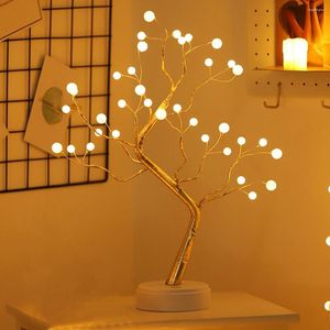 Night Lights LED Light Tree Desk Lamp Indoor Lighting Gold Branch Battery USB Wedding Party Decor Home Decoration