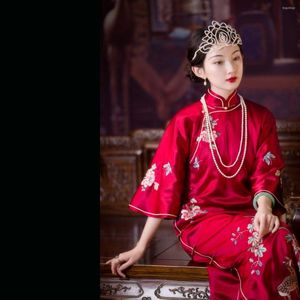 Ethnic Clothing Classic Chinese Style Bridesmaid Wedding Women Cheongsam Sexy Elegant Evening Party Qipao Vestidos Exquisite Embroidry Robe