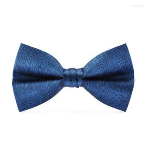 Bow Ties 2023 Modna męska na ślub podwójny materiał królewski niebieski Bowtie Club Banquet Anniversary krawat z pudełkiem prezentowym