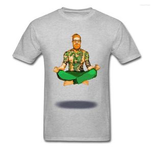 Męskie T-shirty LUCKY Modern Day St Patrick T-shirt Tatuaż Koszulka męska Medytacja Tshirt Męskie bawełniane szare topy Fajna koszulka Hipster Odzież Fitness