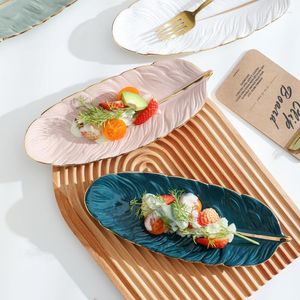 Пластины Северная Европа Phnom Penh Peath Plate Creative Orch Orch Orch Ornament Ceramic Dessert Sushi Образец комнаты украшение