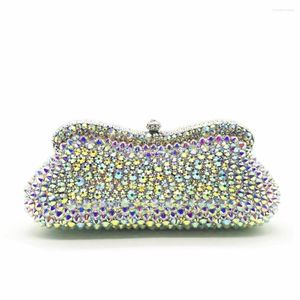 Abendtaschen XIYUAN MARKE Frauen Kette Damen Hochzeit Party Clutch Bag AB Kristall Diamant Tageskupplungen Kleine Geldbörse Brauthandtasche