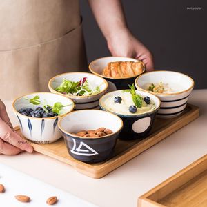Тарелки японская запеченная пудинг миска десерт керамическая домашняя посуда закусочная квадратная приправа приправа бамбука для хранения бамбука