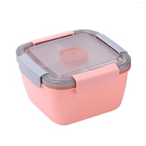 Set di stoviglie con coperchio Bento Impiegato 3 scomparti Contenitore per il pranzo portatile Forno a microonde Custodia a prova di perdite Insalata sigillante