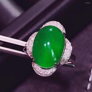 Pierścienie klastra H725 Emerald Pierścień 7.27ct Pure 18 K złota biżuteria Natura Zielona Diamentowa Kobieta dla kobiet w porządku