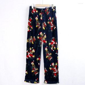 Pantaloni del pigiama degli indumenti da notte delle donne per le coppie Pantaloni da notte dei cartoni animati di Natale Casa delle donne allentate casuali