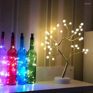 Bordslampor 36/108Led Birch Tree Light Muilti-Color Battery Operated Tablett Home Party Decor