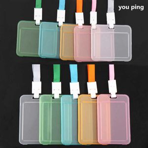 1PCS Transparent Plastic Card sleeve ID holder Case Clear Bank Credit Badge Holder School Supplies