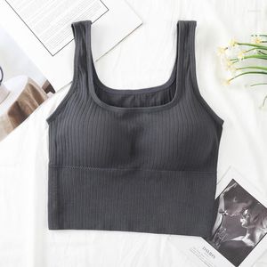 Women's Tanks Underwear Straps Seamless Crop Top Women Solid Wide Shoulder Tube Bra Lingerie Comfortable One Piece Vest