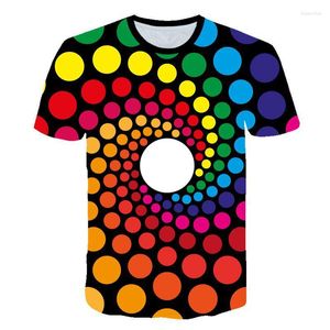 Men's T-skjortor 3D Dot Clock Abstrakt konstskjorta Män överdimensionerade Digital Print T-shirt Male Kort ärm Tee Plus Size 6xl