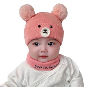 Boinas 2pcs/set bebê chapéu de bebê pescoço mais quente chique lavável malha para a vida cotidiana crianças inverno