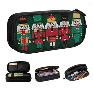 Kosmetikbeutel die Nussknacker Bleistiftkoffer für Mädchen Jungen große Kapazität Cartoon Weihnachten Nussknacker Spielzeugsoldat Soldat Pen Box Bag School Vorräte