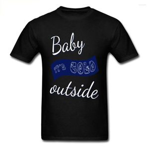 Men's T Shirts Street Mens Tshirt Baby Its Cold Outside T-shirt Thanksgiving Day Top Shirt For Men Cotton Fabric Clothes Funny
