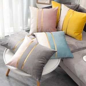 Travesseiro cinza rosa céu azul de veludo sofá quadrado s 45x45cm Fashion Color Gold Breadching Brophase Decorative for Bedhome