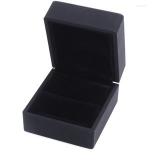 Jewelry Pouches Bags 2 Pack Black Engagement Ring Box Earring Pendant With LED Light Wynn22