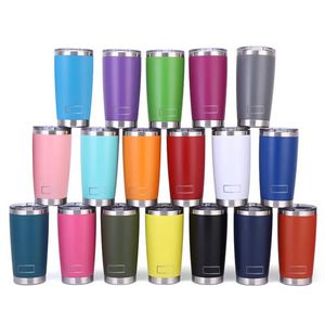 20oz Travel Mug Ice Cup Tumbler 304 Rostfritt stål Dubbelvägg Vakuumisolerad kaffemugg kolvvattenflaska för utomhus SS0124