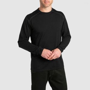 Herren-T-Shirts, reine Merinowolle, für Herren, leicht, Basisschicht, lange Ärmel, warm, für den Winter, Frühling, atmungsaktives Hemd, Thermo-Unterwäsche, Oberteile