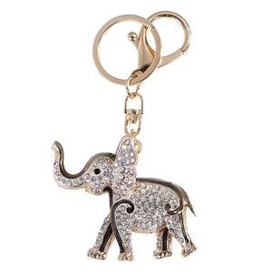Nyckelringar söt elefant glitter kristall djur utsökt nyckelring bilväska hänge prydnadslegering keyring prydnad kvinnlig tjej smycken gåva