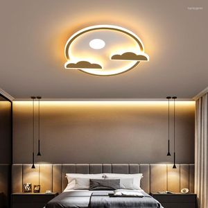 Plafoniere Lampadario moderno a LED in alluminio spazzolato con vernice spray bianca per soggiorno Lampade da camera da letto per bambini Illuminazione attenuata